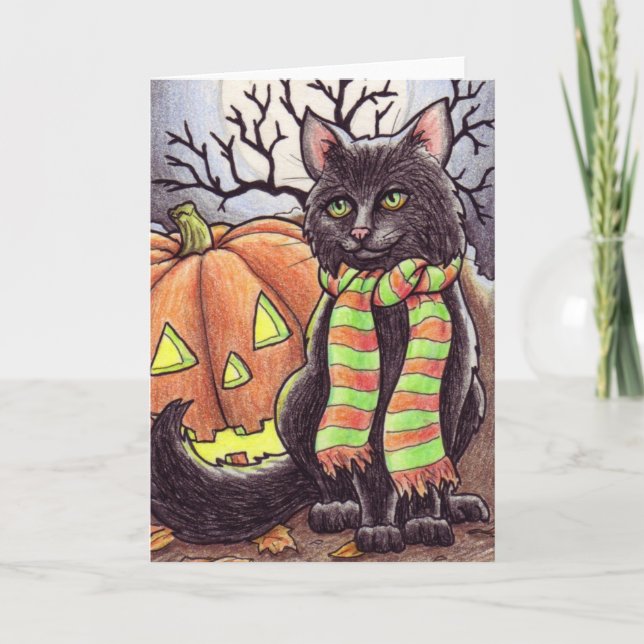 Halloween Cat notecard (Front)