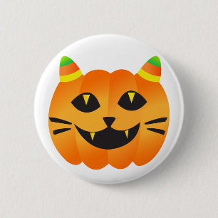Halloween Cat-o'-Lantern 2 Inch Round Button