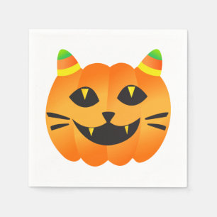Halloween Cat-o'-Lantern Napkin