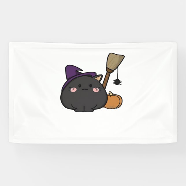Halloween Cat Oversized T-Shirt Banner (Horizontal)