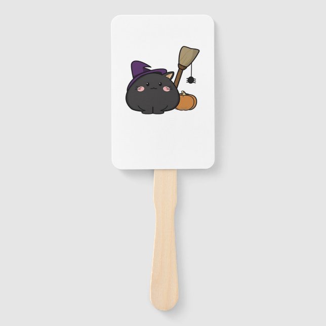 Halloween Cat Oversized T-Shirt Hand Fan (Front)