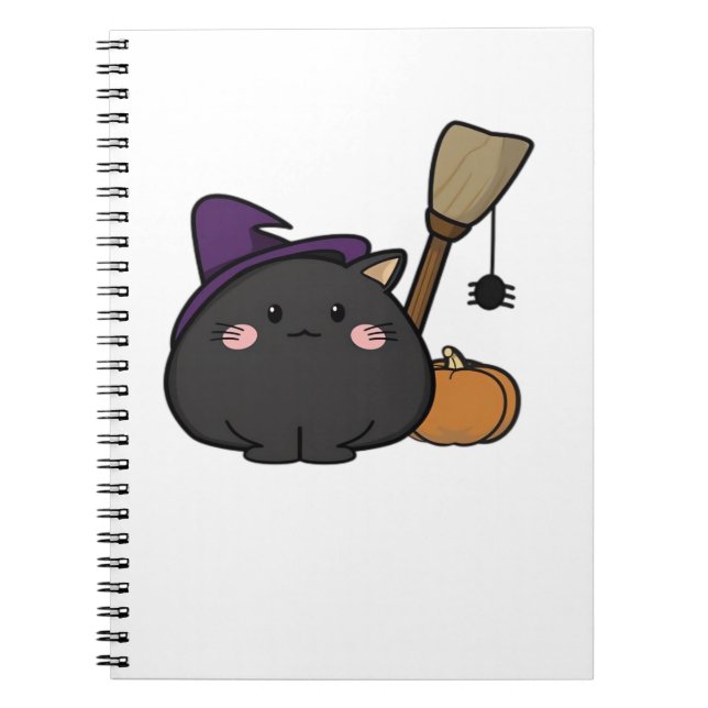 Halloween Cat Oversized T-Shirt Notebook (Front)