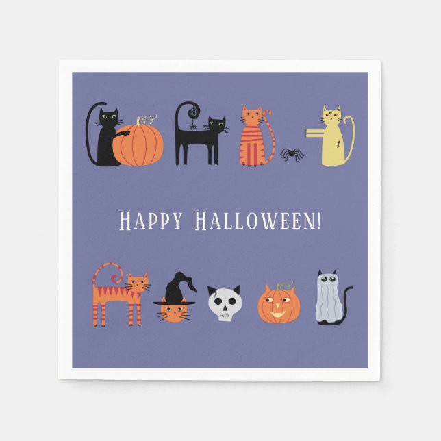 Halloween Cat Party Napkin (Front)
