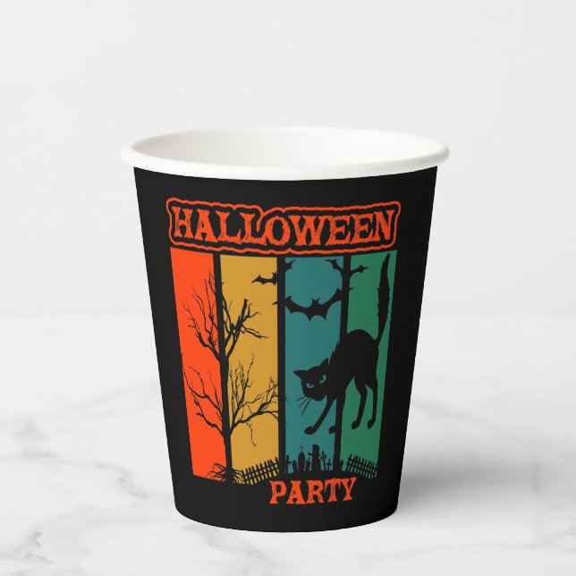 Halloween Cat Party   Paper Cups (Front)