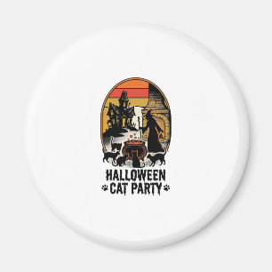 Halloween Cat Party Vintage Witch Cats Design_1 Magnet