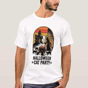 Halloween Cat Party Vintage Witch Cats Design_1 T-Shirt