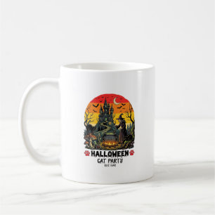 Halloween Cat Party Witch Cauldron Black Cats Haun Coffee Mug