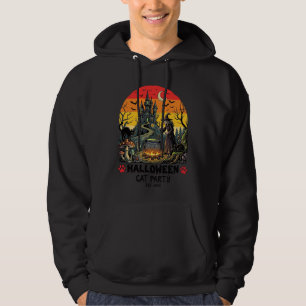 Halloween Cat Party Witch Cauldron Black Cats Haun Hoodie