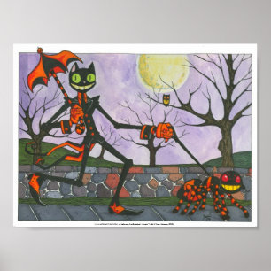 "Halloween Cat & Pocket" Print