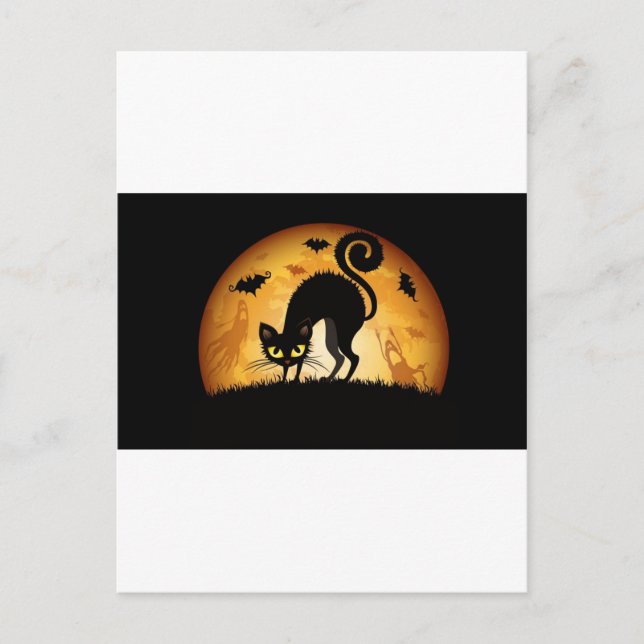 Halloween cat postcard (Front)