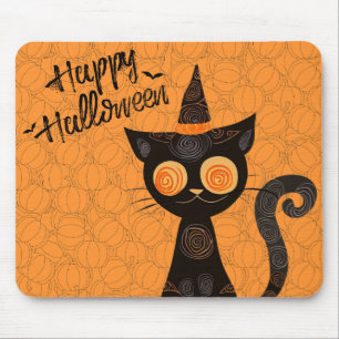 Halloween/cat/pumpkin/fall mouse pad