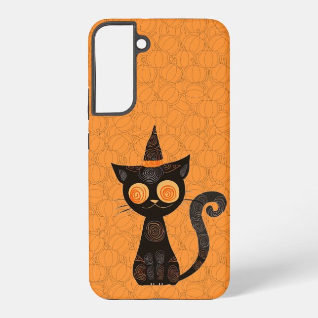 Halloween/cat/pumpkin/fall  samsung galaxy s22+ case (Back)