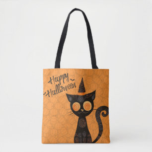 Halloween/cat/pumpkin/fall tote bag