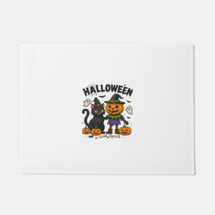 Halloween Cat & Pumpkin Friends Cute Spooky Shirt Doormat