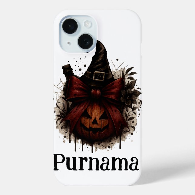 Halloween Cat Pumpkin iPhone Case – Witchy Fall Vi (Back)