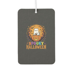 Halloween Cat Pumpkin Moon Vintage Design Air Freshener