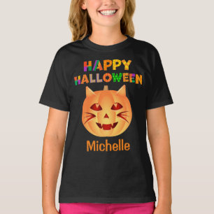 Halloween Cat Pumpkin T-Shirt