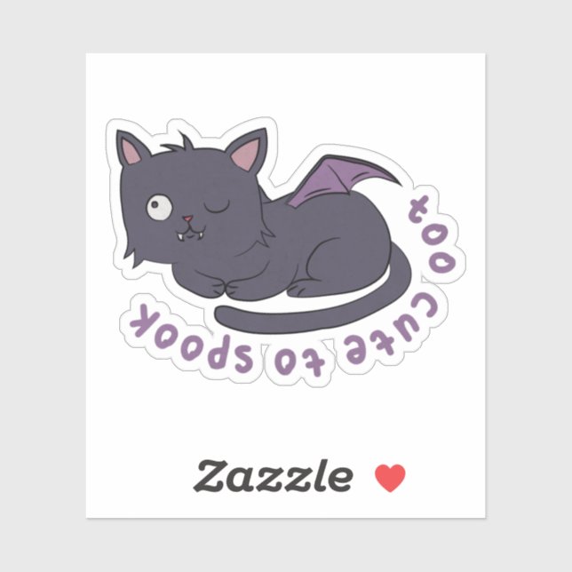 Halloween Cat Pun: Too Cute to Spook (Sheet)