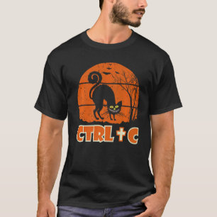 Halloween Cat Quote Ctrl+c Cool Halloween 2022 T-Shirt