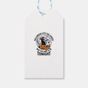 Halloween Cat Quote Spooky Pumpkin Witch Engraving Gift Tags