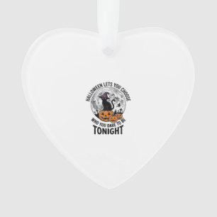 Halloween Cat Quote Spooky Pumpkin Witch Engraving Ornament