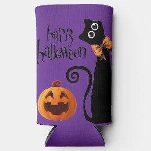 halloween cat seltzer can cooler