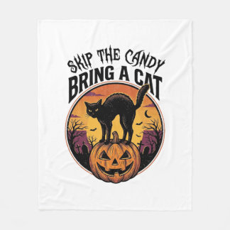 Halloween Cat Shirt for Spooky Cat Lover Gift_1 Fleece Blanket