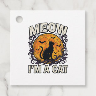 Halloween Cat Shirt Meow I'm A Cat Vintage Favour Tags
