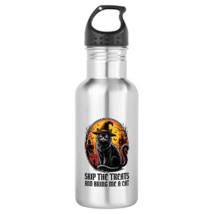 Halloween Cat Shirt Vintage Engraving Spooky Black 532 Ml Water Bottle