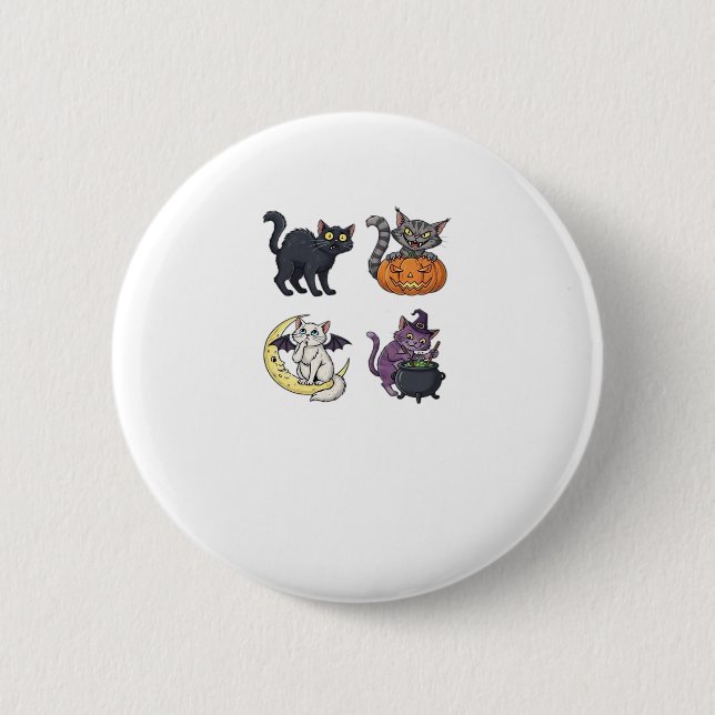 Halloween Cat  Spooky and Stylish Feline-Inspired  2 Inch Round Button (Front)