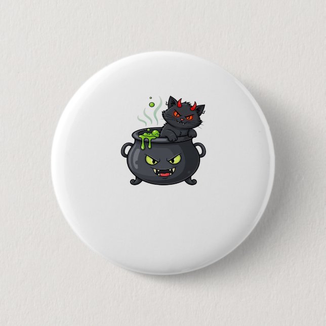 Halloween Cat  Spooky and Stylish Feline-Inspired  2 Inch Round Button (Front)