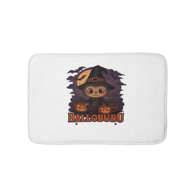 Halloween Cat  Spooky and Stylish Feline-Inspired  Bath Mat (Front)