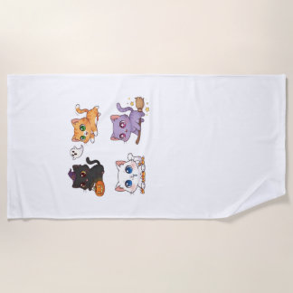 Halloween Cat  Spooky and Stylish Feline-Inspired  Beach Towel