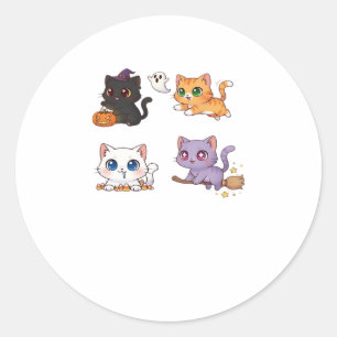 Halloween Cat  Spooky and Stylish Feline-Inspired  Classic Round Sticker