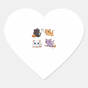 Halloween Cat  Spooky and Stylish Feline-Inspired  Heart Sticker