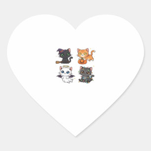 Halloween Cat  Spooky and Stylish Feline-Inspired  Heart Sticker