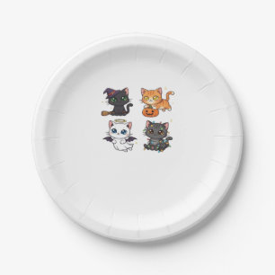 Halloween Cat  Spooky and Stylish Feline-Inspired  Paper Plate