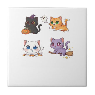 Halloween Cat  Spooky and Stylish Feline-Inspired  Tile