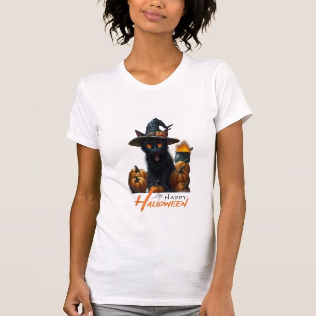 Halloween Cat  T-Shirt (Front)