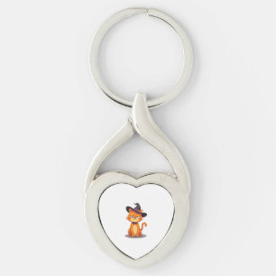 Halloween Cat T-Shirt Kitten Jack O Lantern Kitty Keychain