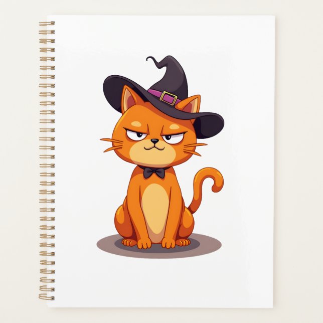 Halloween Cat T-Shirt Kitten Jack O Lantern Kitty  Planner (Front)
