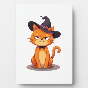 Halloween Cat T-Shirt Kitten Jack O Lantern Kitty  Plaque