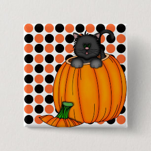 Halloween Cat T-shirts and Gifts 2 Inch Square Button