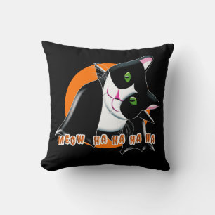 Halloween Cat Throw Pillow