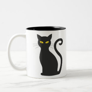Halloween cat Two-Tone coffee mug
