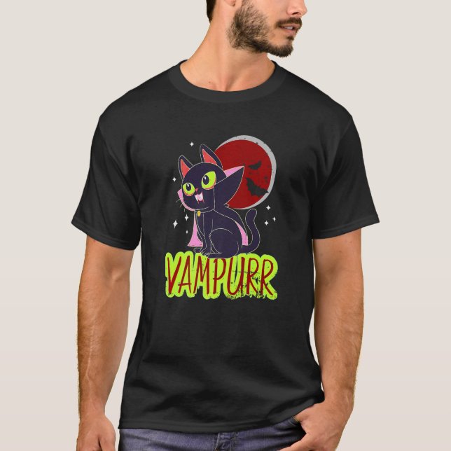 Halloween Cat Vampire Vampurr Cat Lady Women Men M T-Shirt (Front)