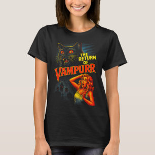Halloween Cat Vintage 90s Style The Return of T-Shirt