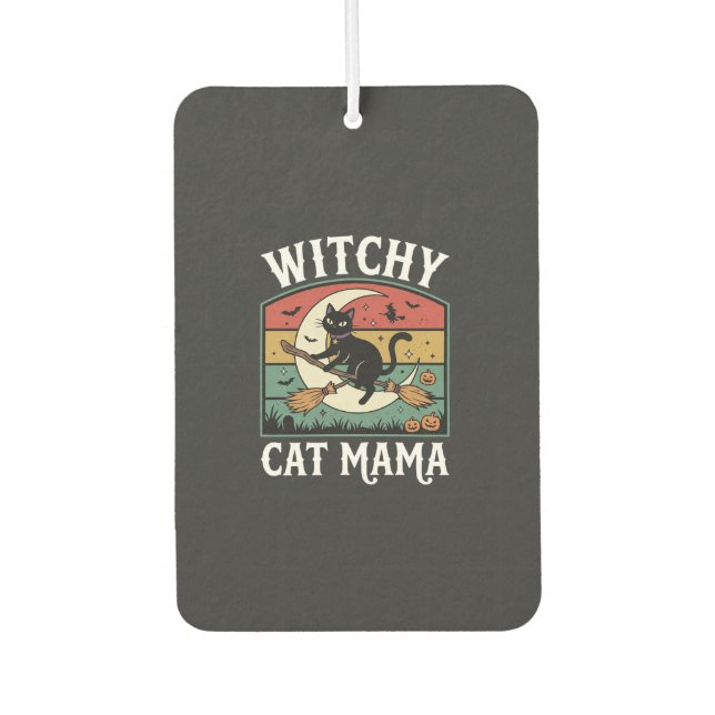 Halloween Cat Witch Mama Air Freshener (Front)