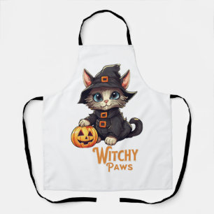 Halloween Cat Witchy Paws Apron