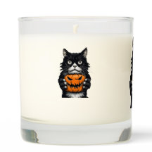 Halloween Cat with Pumpkin Charm